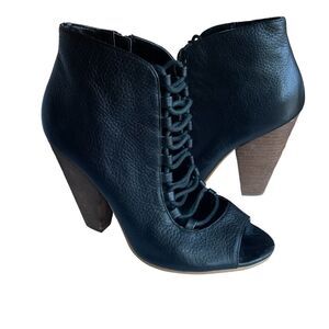 BP. ADDIE Merrywidow Ankle Boots Lace-up Womens Booties Size 6.5 Black Leather